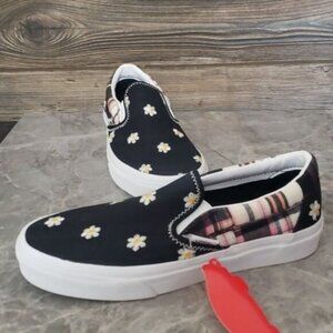 New Vans Womens Classic Slip On Shoes Size 7 Floral Plaid Patchwork Cottagecore